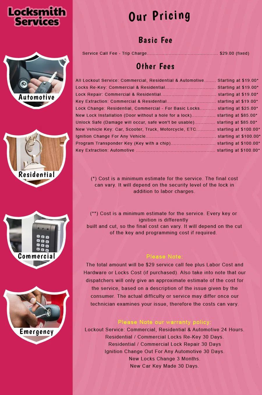 Park Ridge NJ Locksmith Store Park Ridge, NJ 201-419-6228 - price-list-c-18